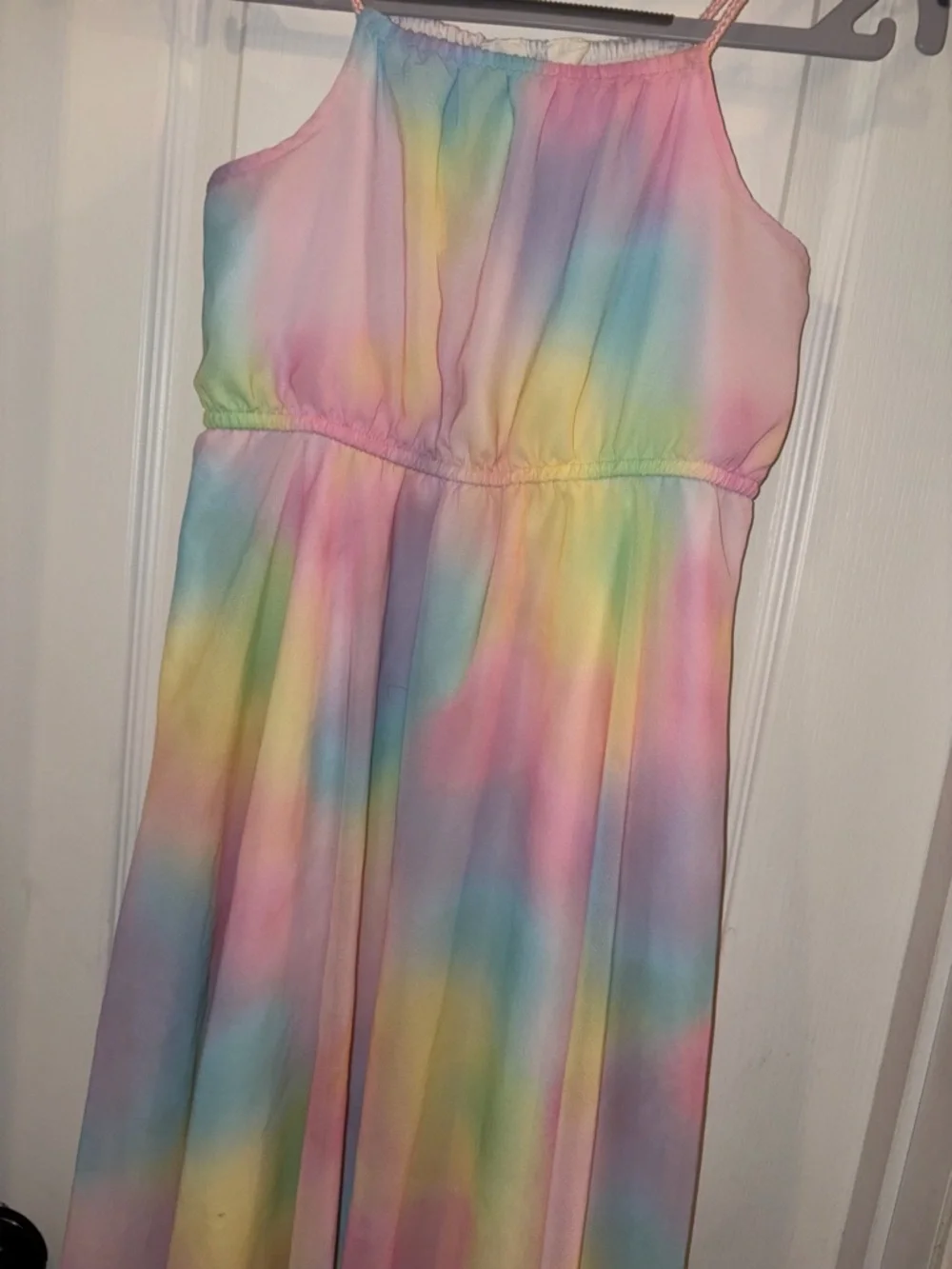 H&M Pastel Tie-Dye Halter Maxi Dress